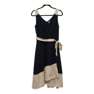 DKNY Colorblock Sleeveless Faux Wrap Dress Size 8-EUC